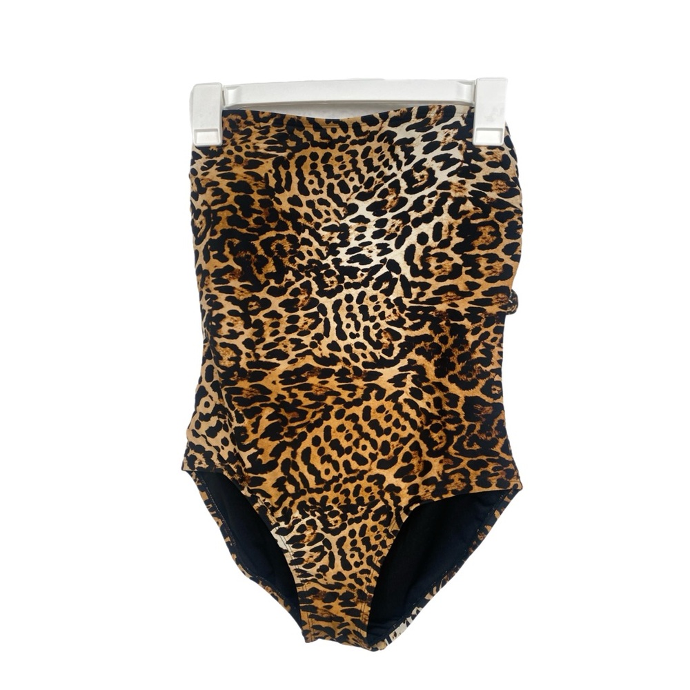 Calvin Klein Women’s Animal Leopard Print 1 pc Swimsuit Sz 10 Brown & Black NWT